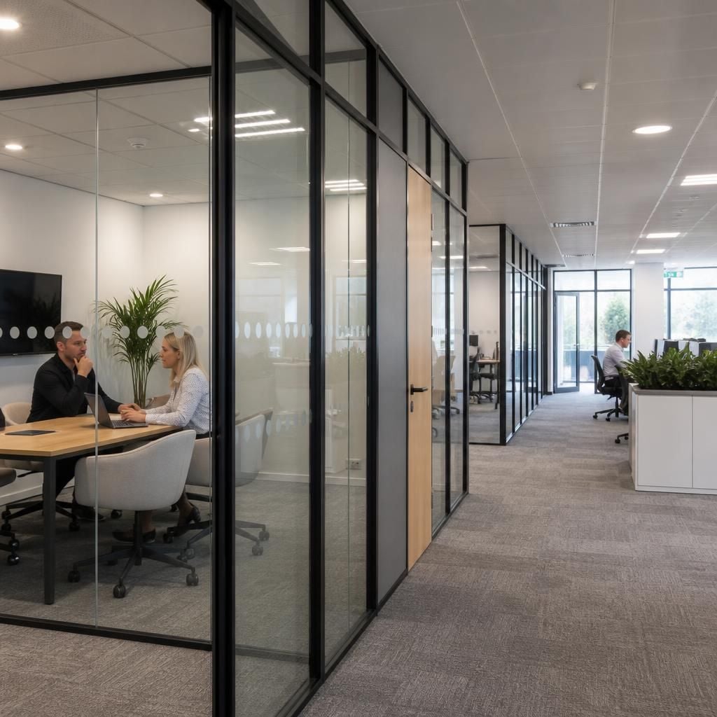 Office partitioning supporting a coordinated workplace layout